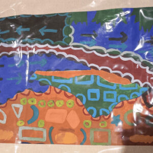 tote bag orange-blue-green